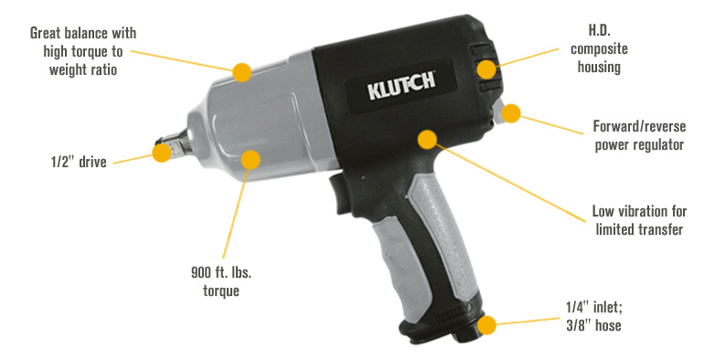Klutch Heavy-Duty Air Impact Wrench1